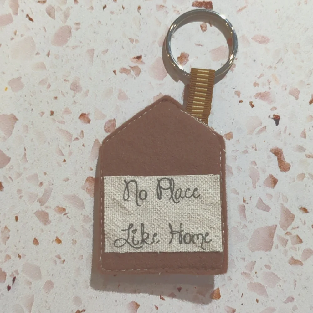 No Place Like Home Cute Cottage Handcrafted Key Fob Ribbon Beads Lace | New #2
